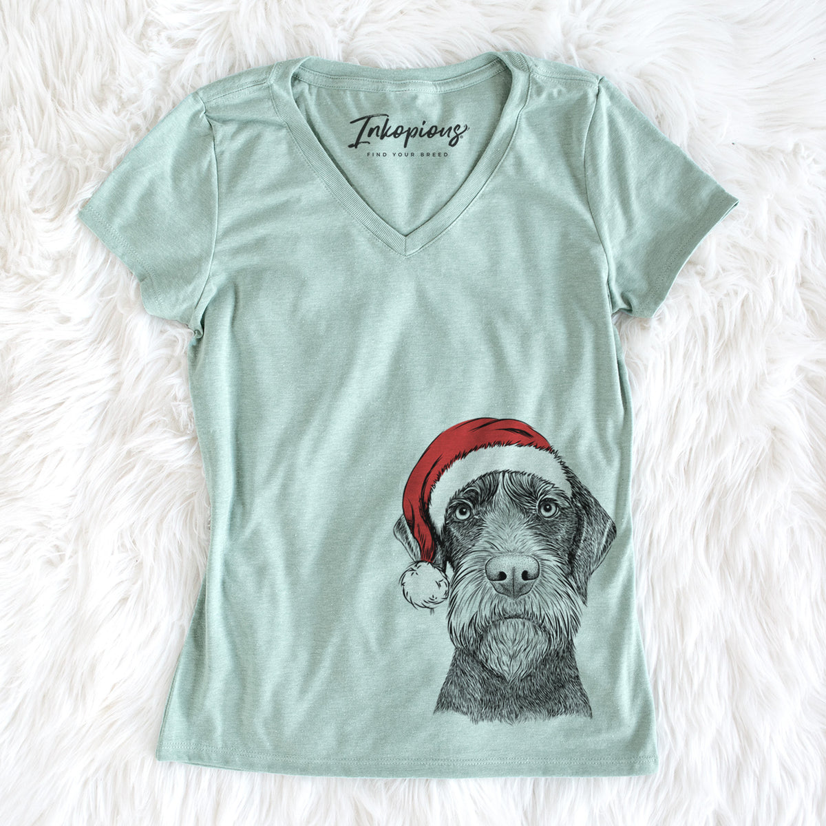 Santa Oakley the Pudelpointer - Women&#39;s Perfect V-neck Shirt