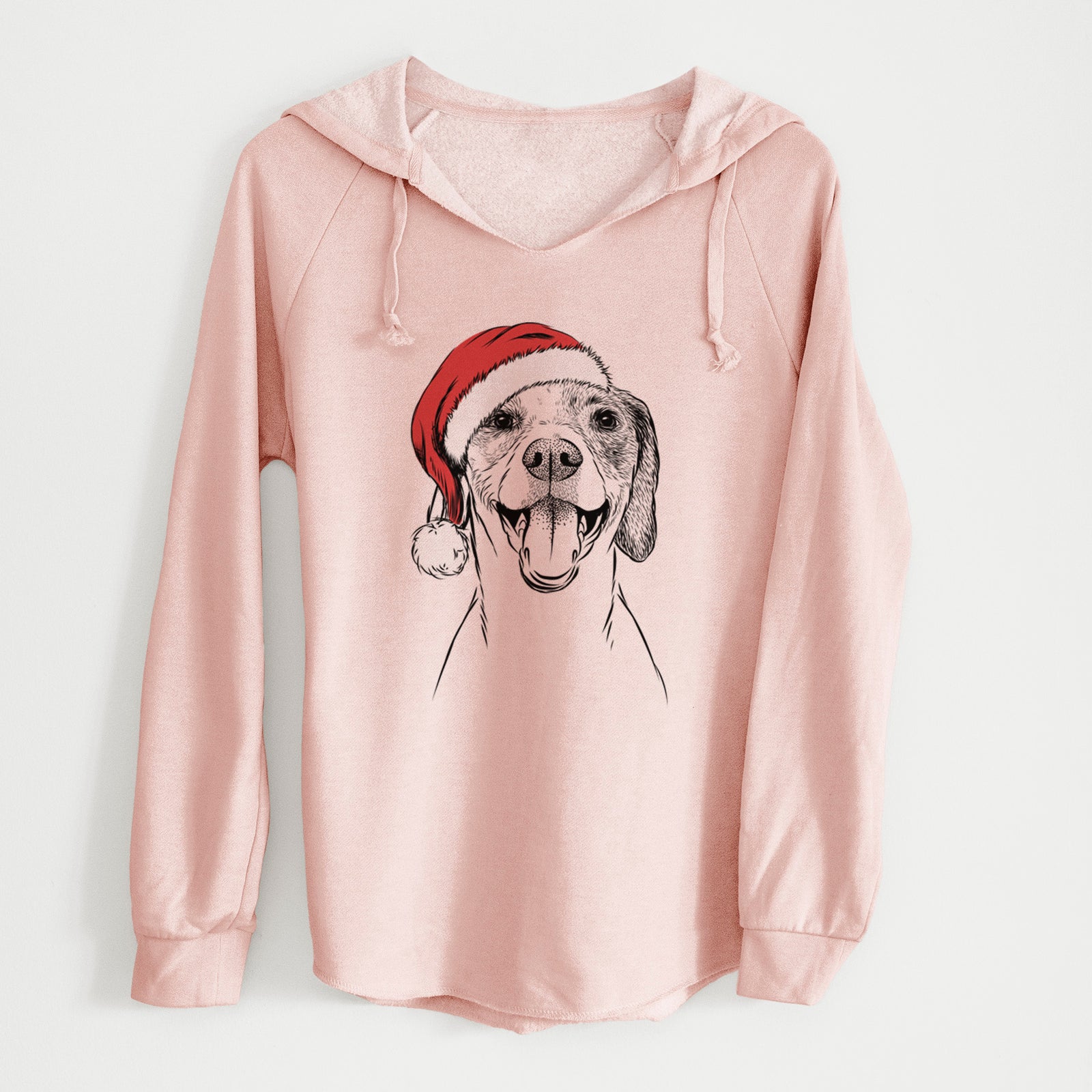 Santa Obi the Beagle Mix - Cali Wave Hooded Sweatshirt