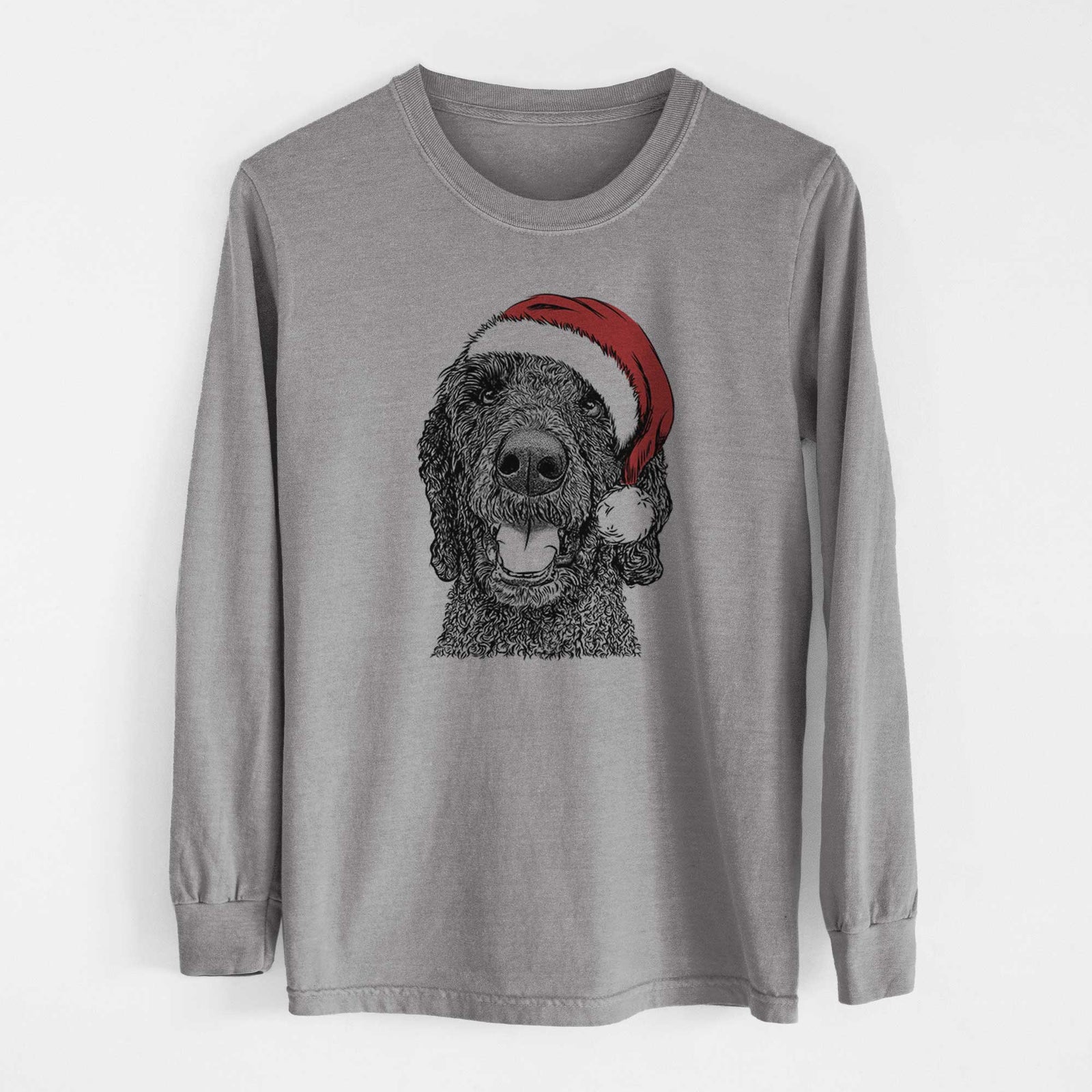 Santa Obi James the Goldendoodle - Heavyweight 100% Cotton Long Sleeve