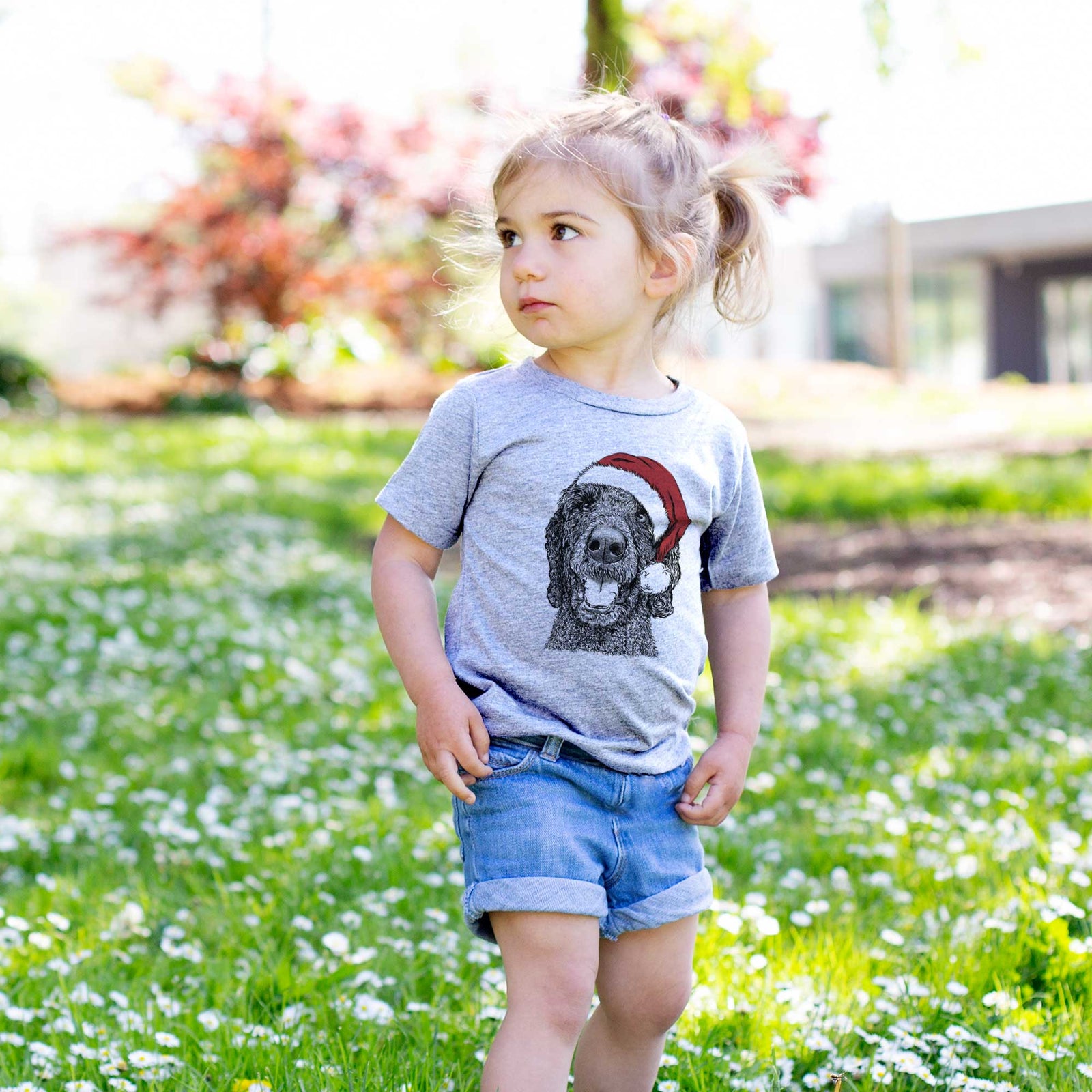 Santa Obi James the Goldendoodle - Kids/Youth/Toddler Shirt
