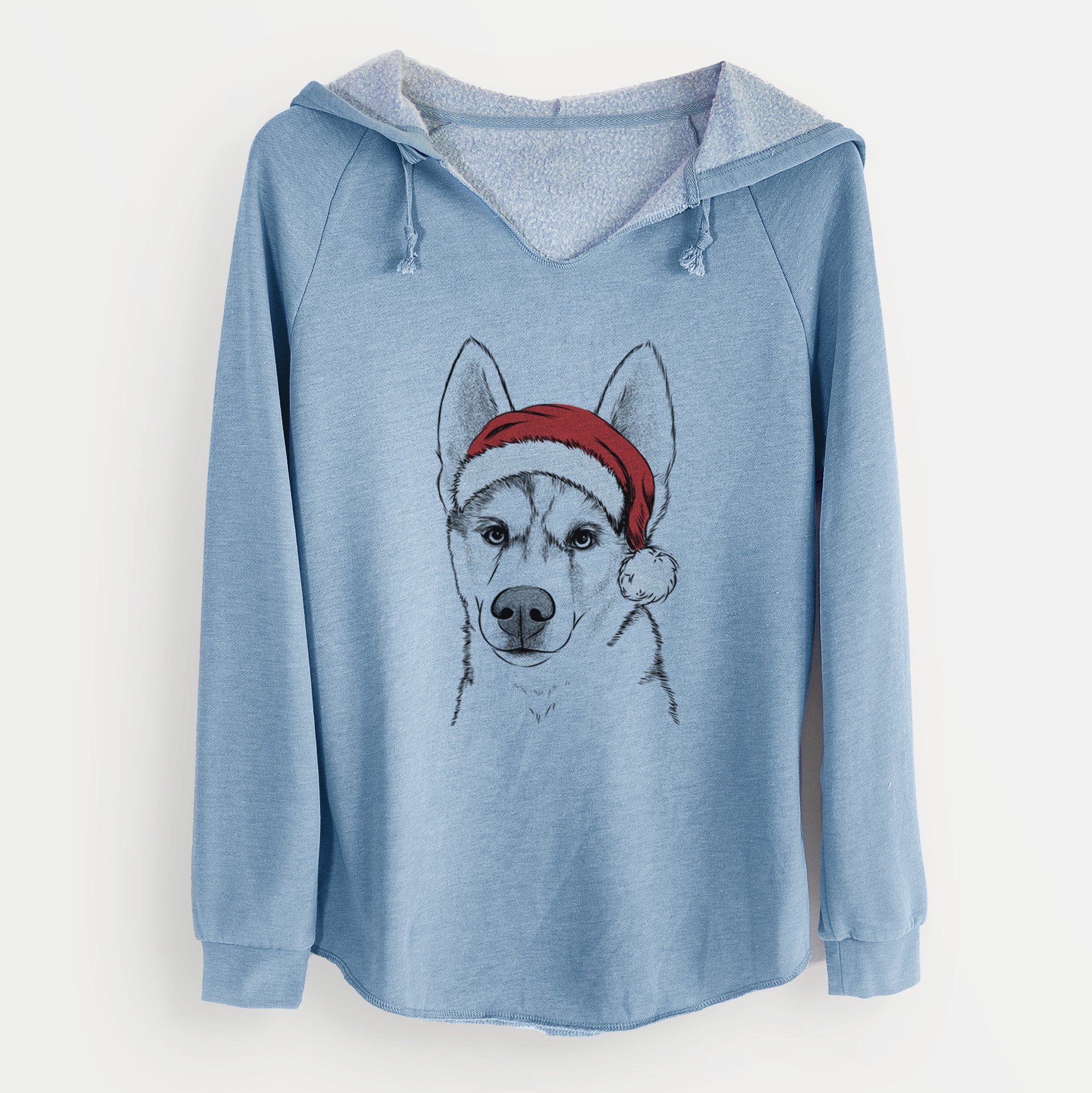 Santa Odin the Siberian Husky - Cali Wave Hooded Sweatshirt