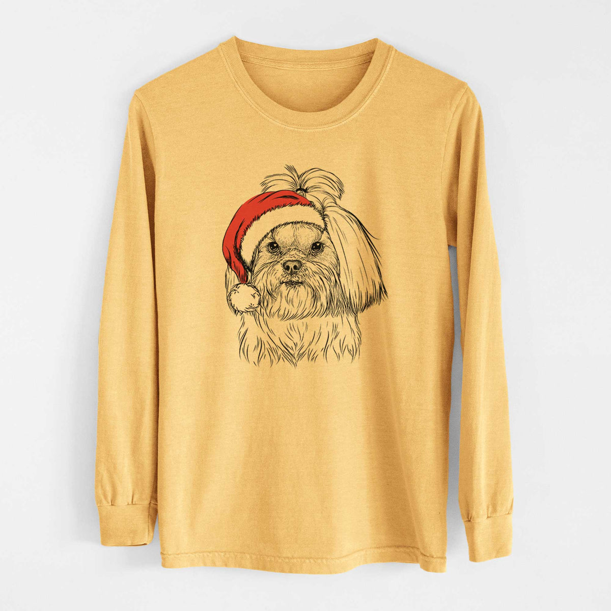 Santa Olga the Shih Tzu - Heavyweight 100% Cotton Long Sleeve