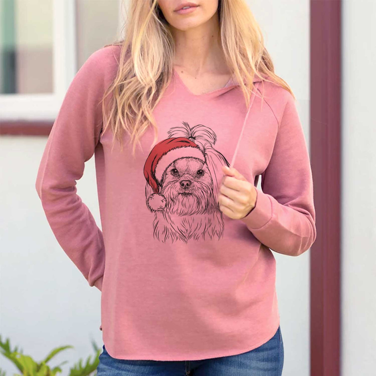 Santa Olga the Shih Tzu - Cali Wave Hooded Sweatshirt