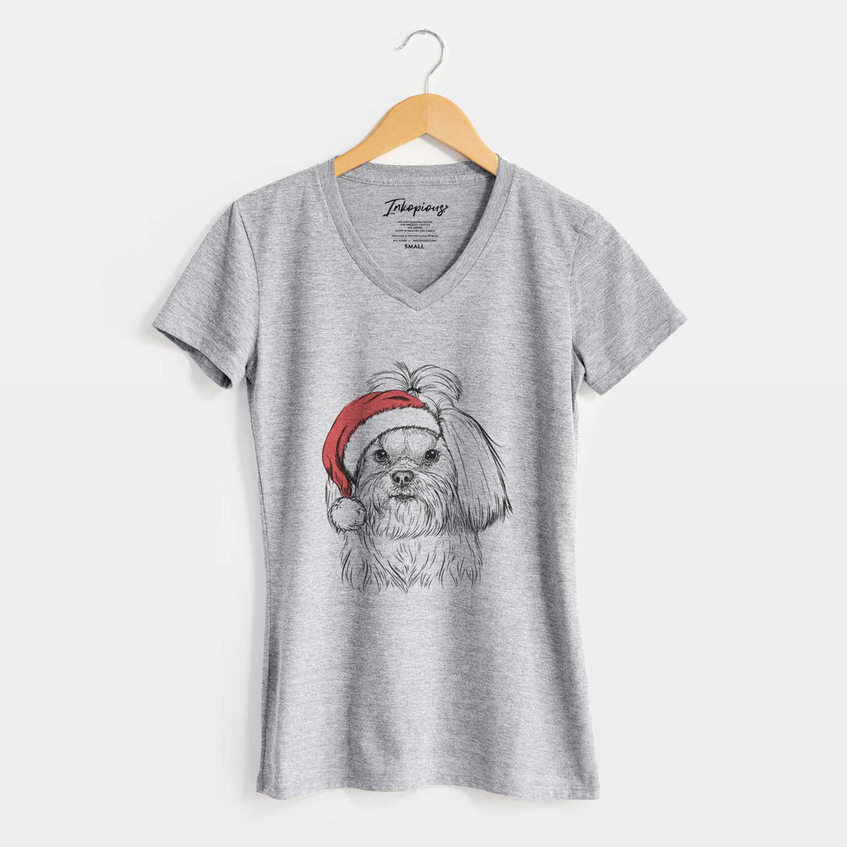 Santa Olga the Shih Tzu - Women's V-neck Shirt