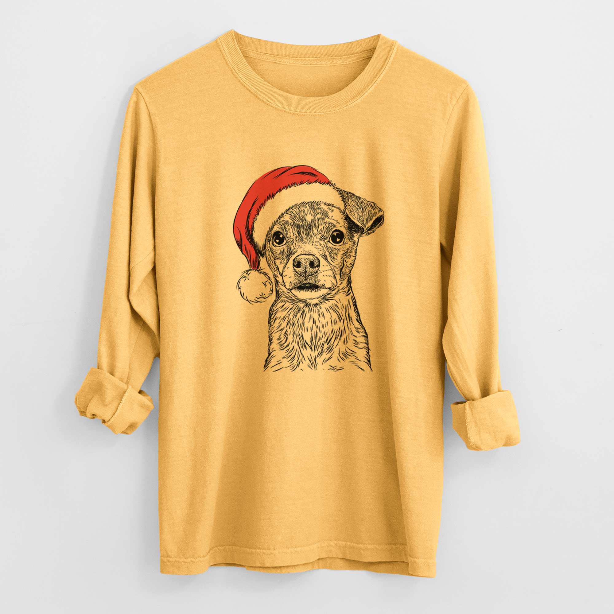 Santa Olive the Mixed Breed - Heavyweight 100% Cotton Long Sleeve