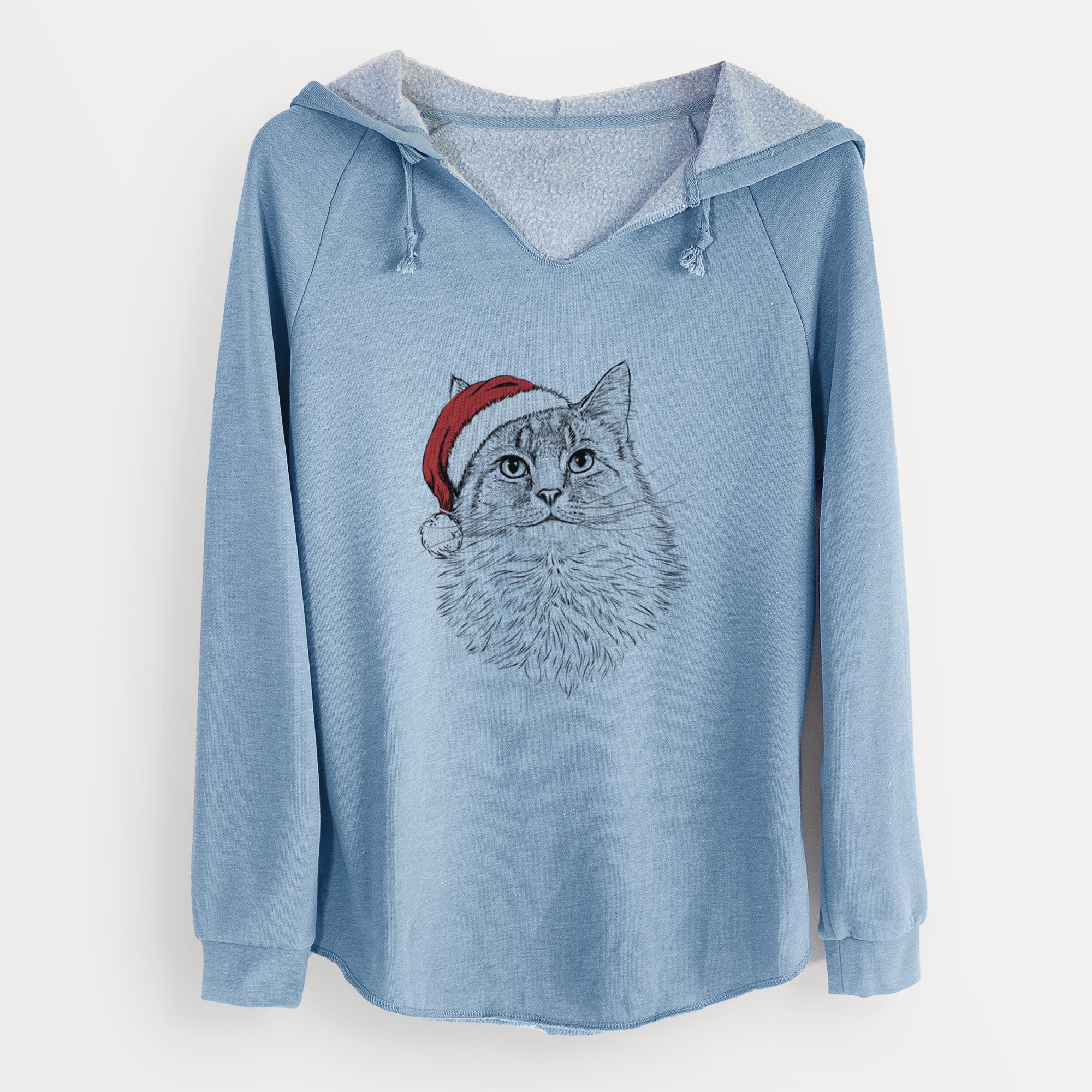 Santa Olive the Cat - Cali Wave Hooded Sweatshirt