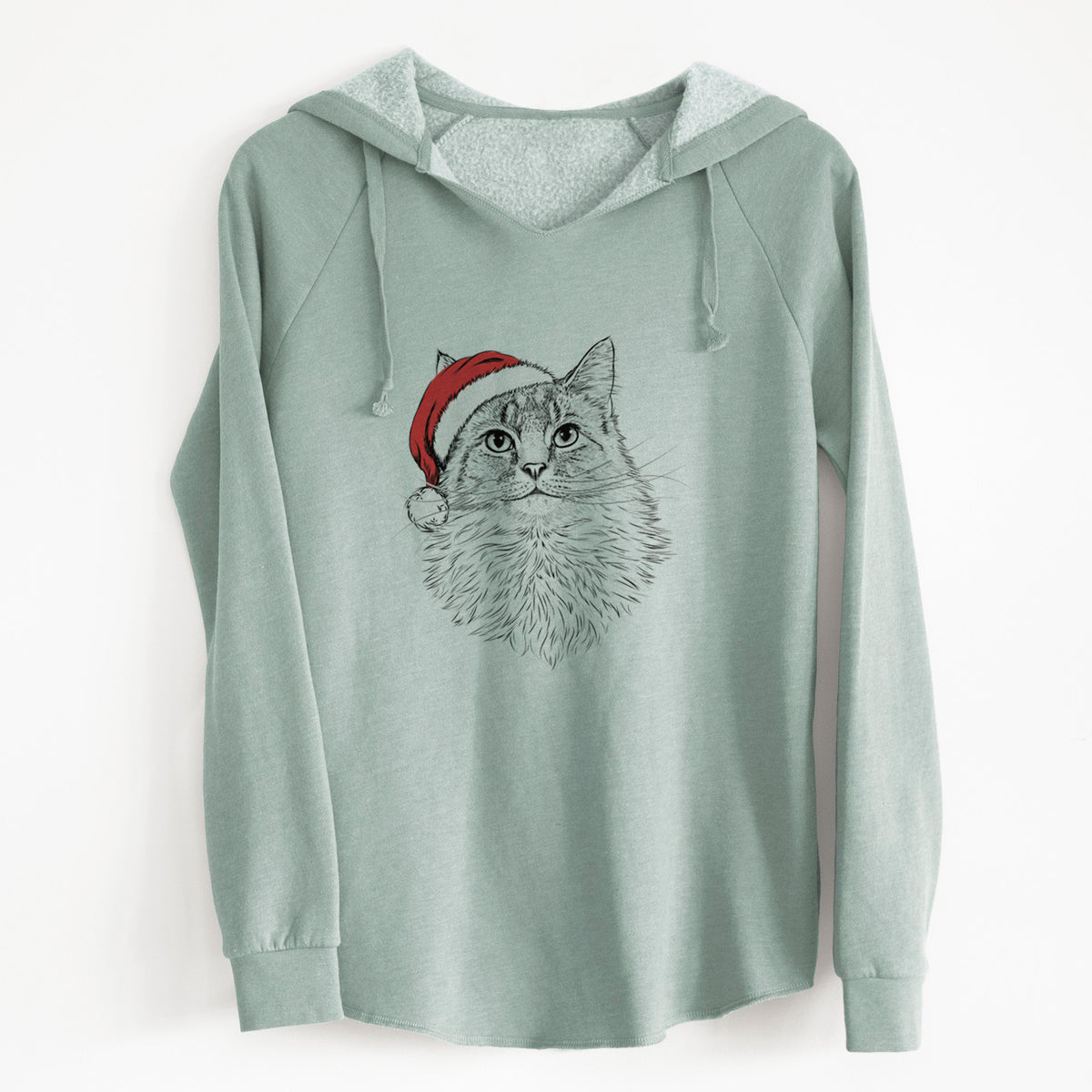Santa Olive the Cat - Cali Wave Hooded Sweatshirt