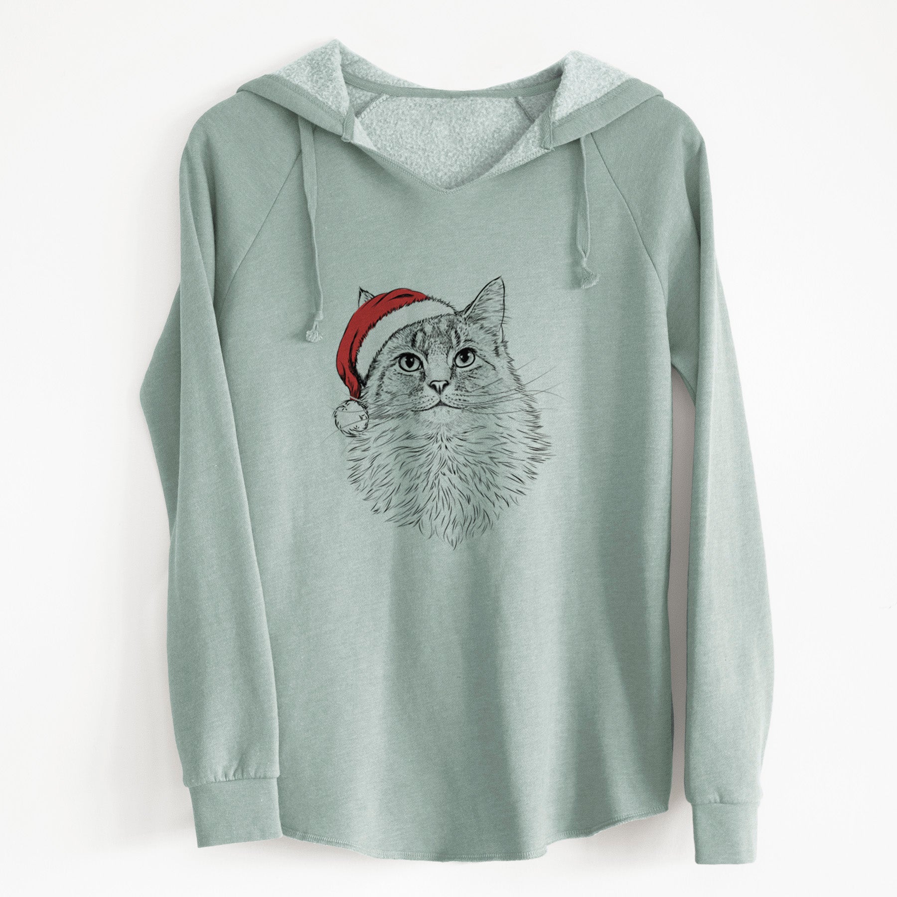Santa Olive the Cat - Cali Wave Hooded Sweatshirt