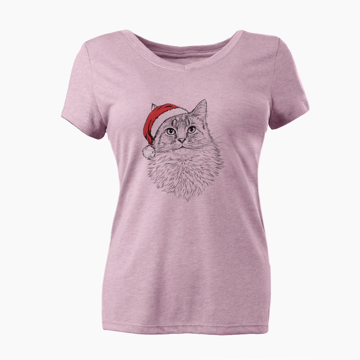 Santa Olive the Cat - Women's Perfect V-neck Shirt