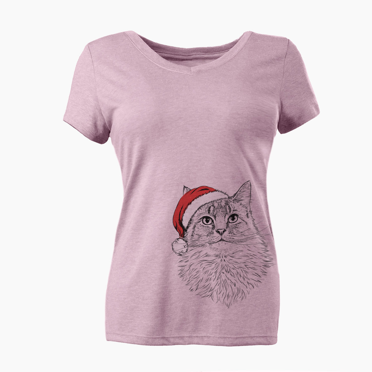 Santa Olive the Cat - Women's Perfect V-neck Shirt