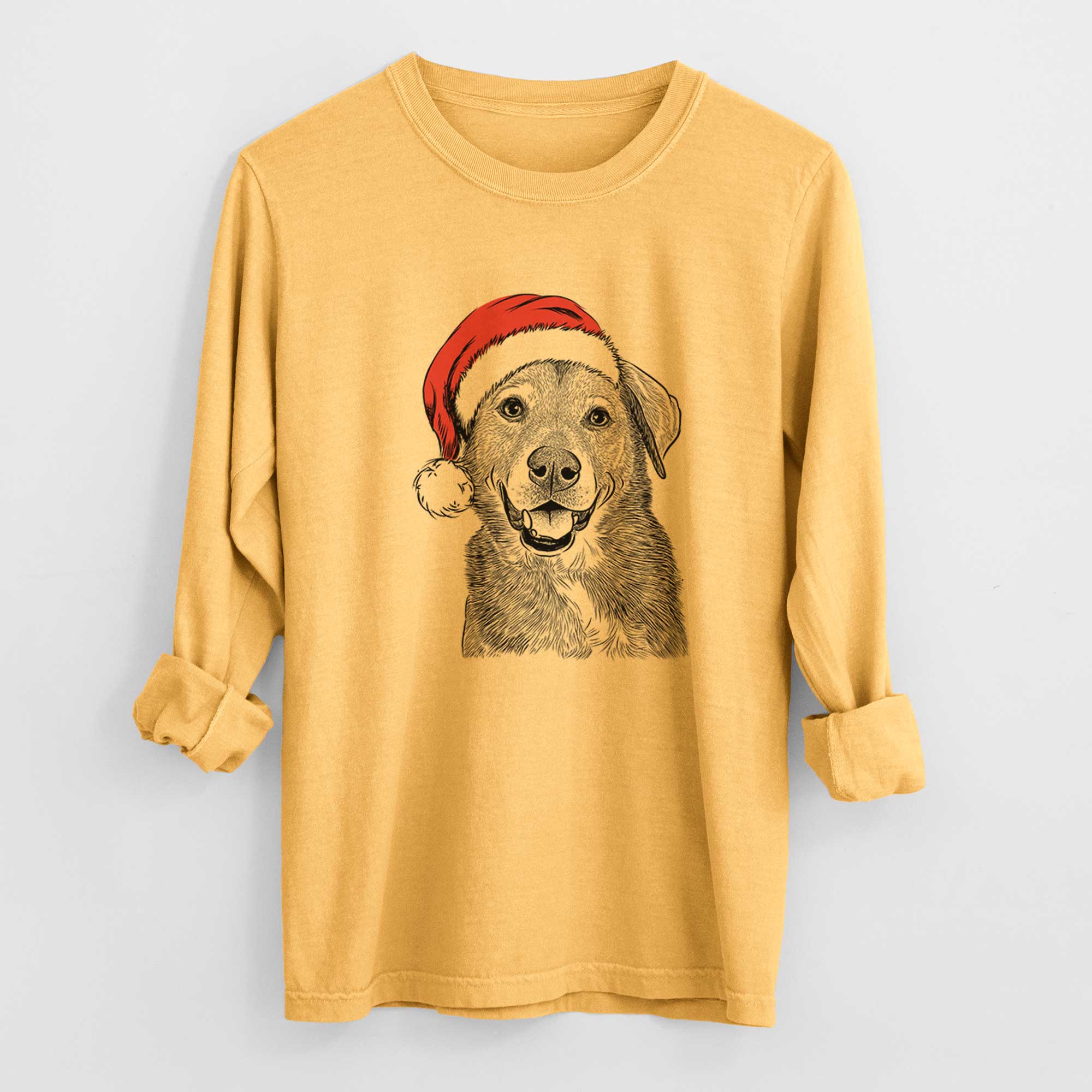 Santa Oliver the Mixed Breed - Heavyweight 100% Cotton Long Sleeve