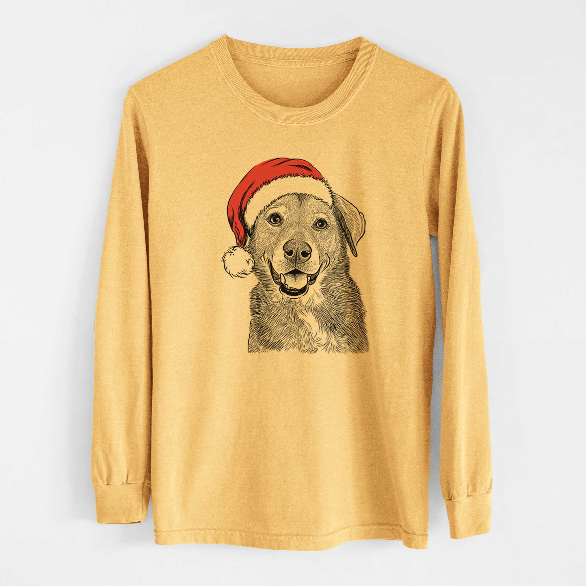 Santa Oliver the Mixed Breed - Heavyweight 100% Cotton Long Sleeve