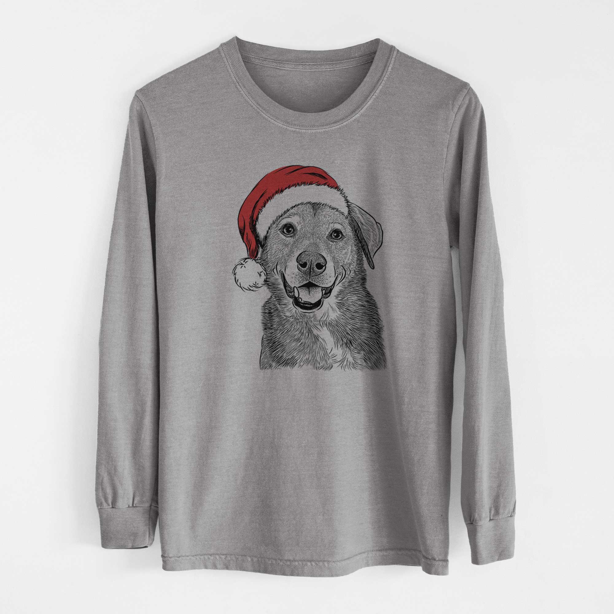 Santa Oliver the Mixed Breed - Heavyweight 100% Cotton Long Sleeve