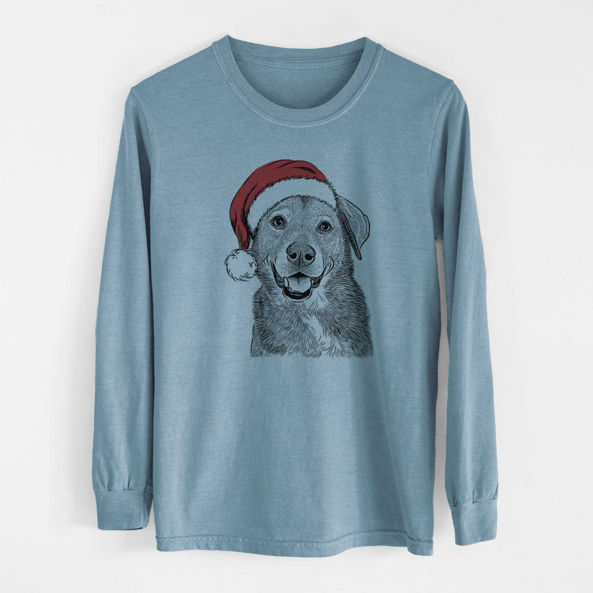 Santa Oliver the Mixed Breed - Heavyweight 100% Cotton Long Sleeve