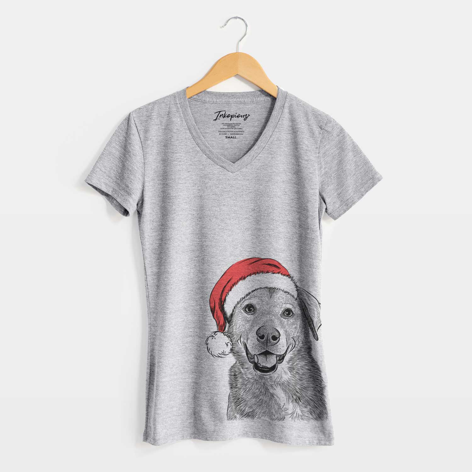 Santa Oliver the Mixed Breed - Women's V-neck Shirt