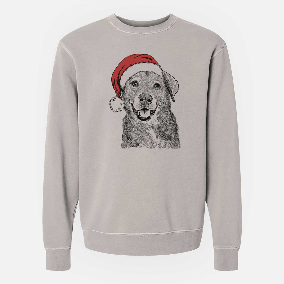 Santa Oliver the Mixed Breed - Unisex Pigment Dyed Crew Sweatshirt