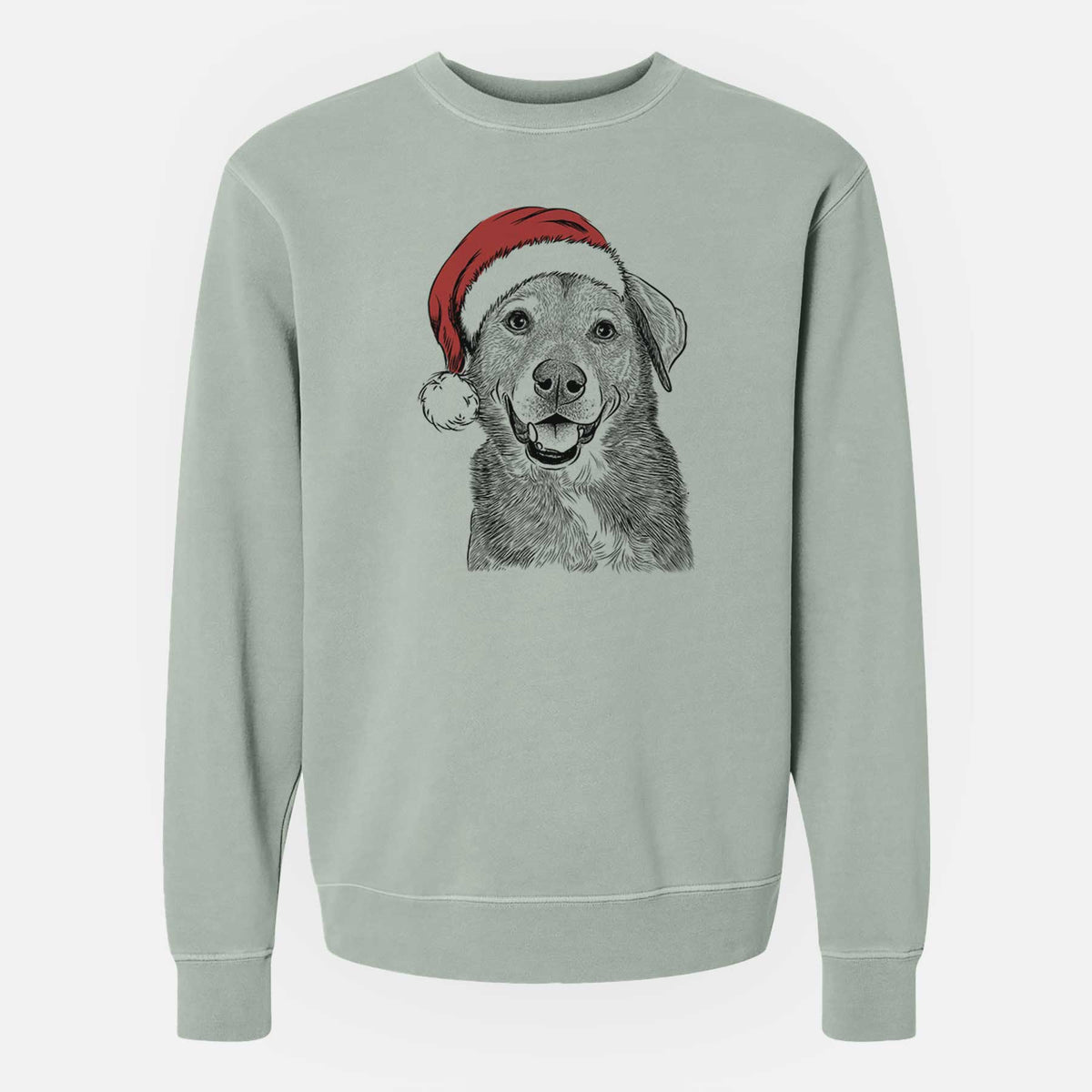 Santa Oliver the Mixed Breed - Unisex Pigment Dyed Crew Sweatshirt