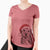 Santa Oliver the Mixed Breed - Women's V-neck Shirt