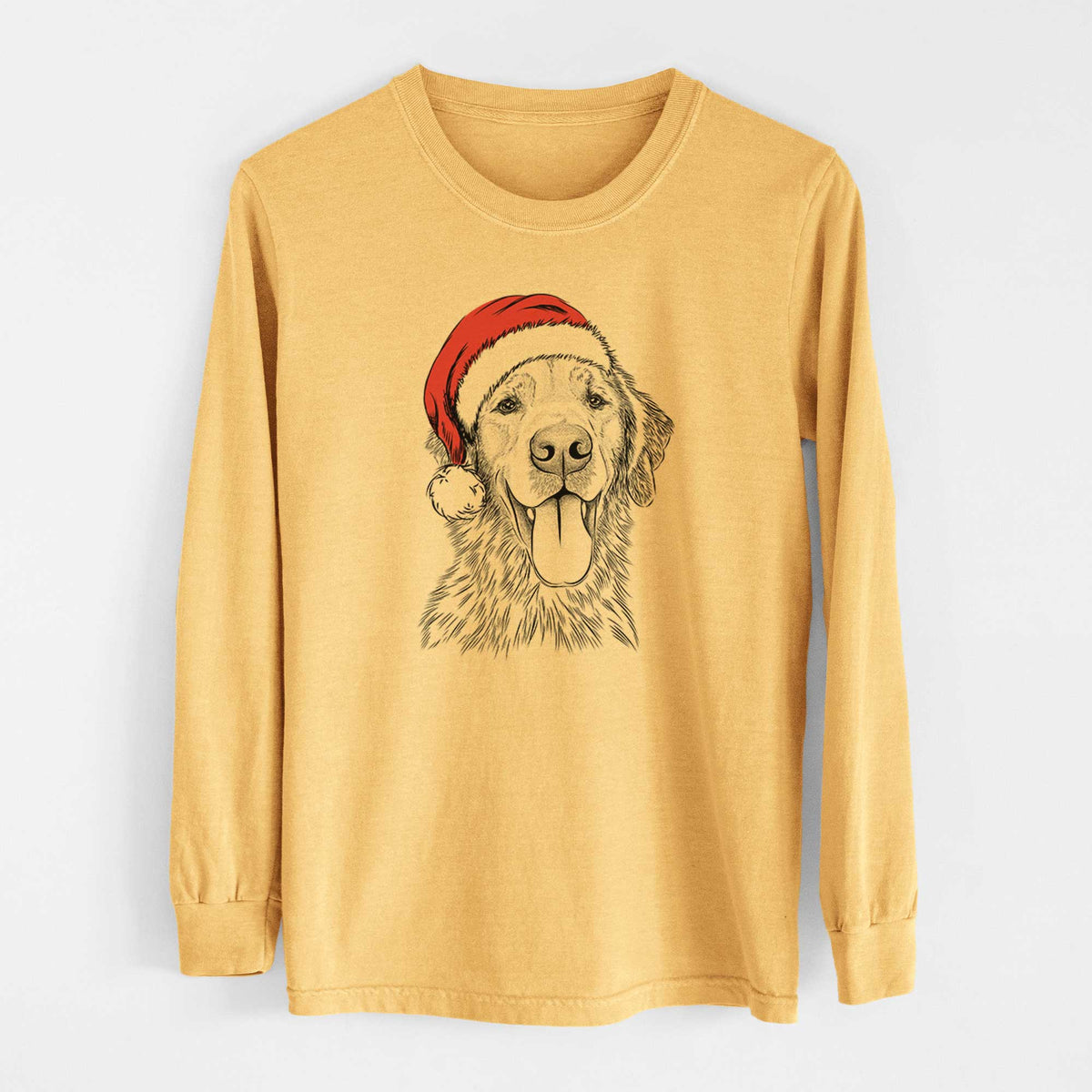 Santa Oliver Tredup the Golden Retriever - Heavyweight 100% Cotton Long Sleeve