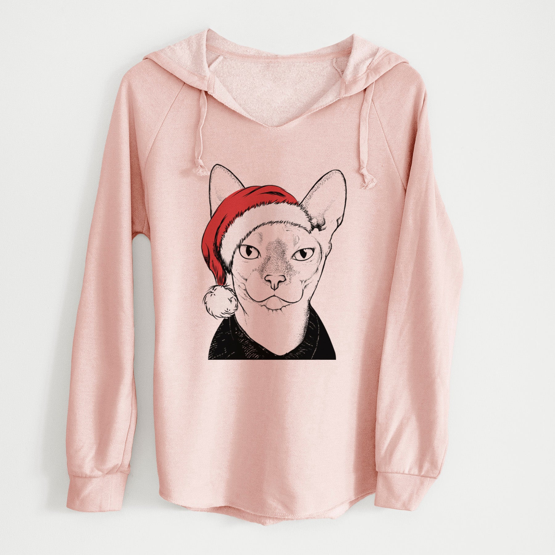 Santa Oliver Watson the Sphynx Cat - Cali Wave Hooded Sweatshirt