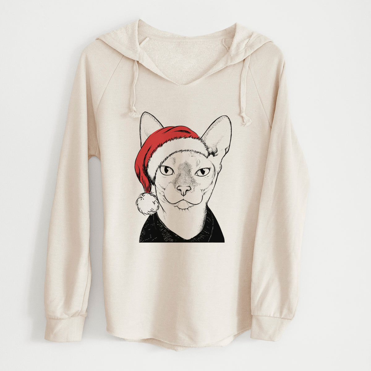Santa Oliver Watson the Sphynx Cat - Cali Wave Hooded Sweatshirt