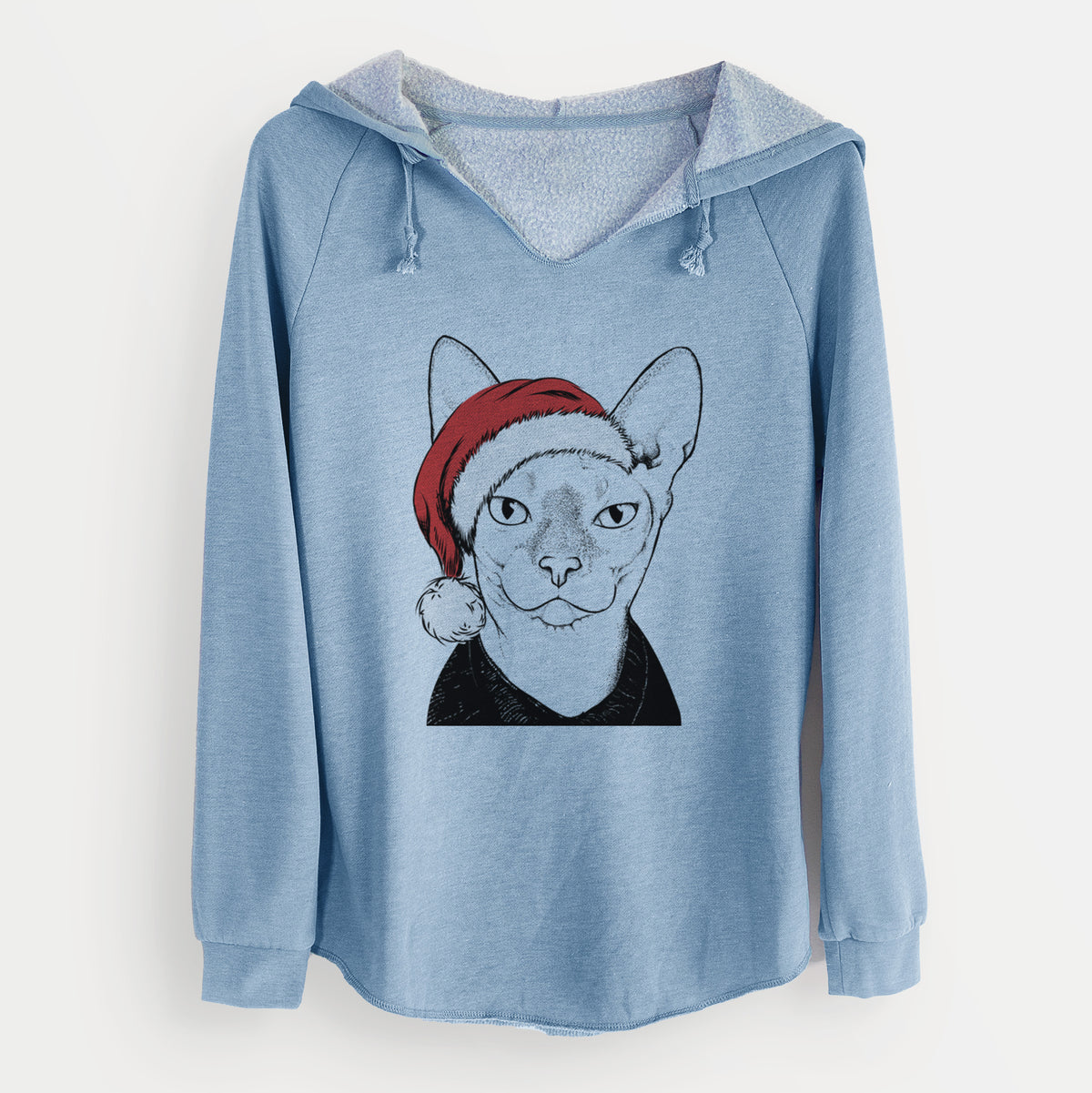 Santa Oliver Watson the Sphynx Cat - Cali Wave Hooded Sweatshirt