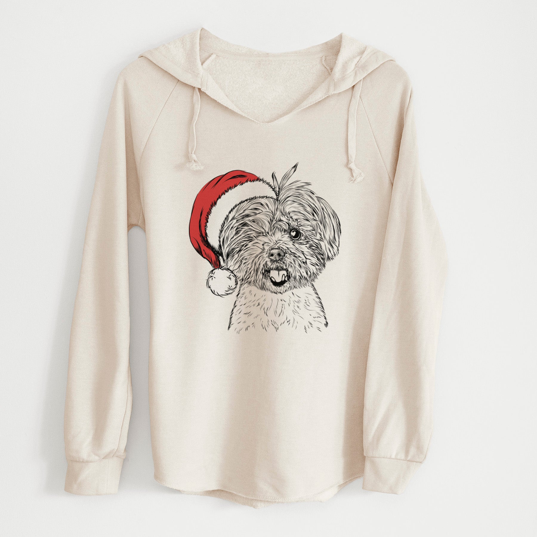 Santa Oliver the Yorkie Mix - Cali Wave Hooded Sweatshirt