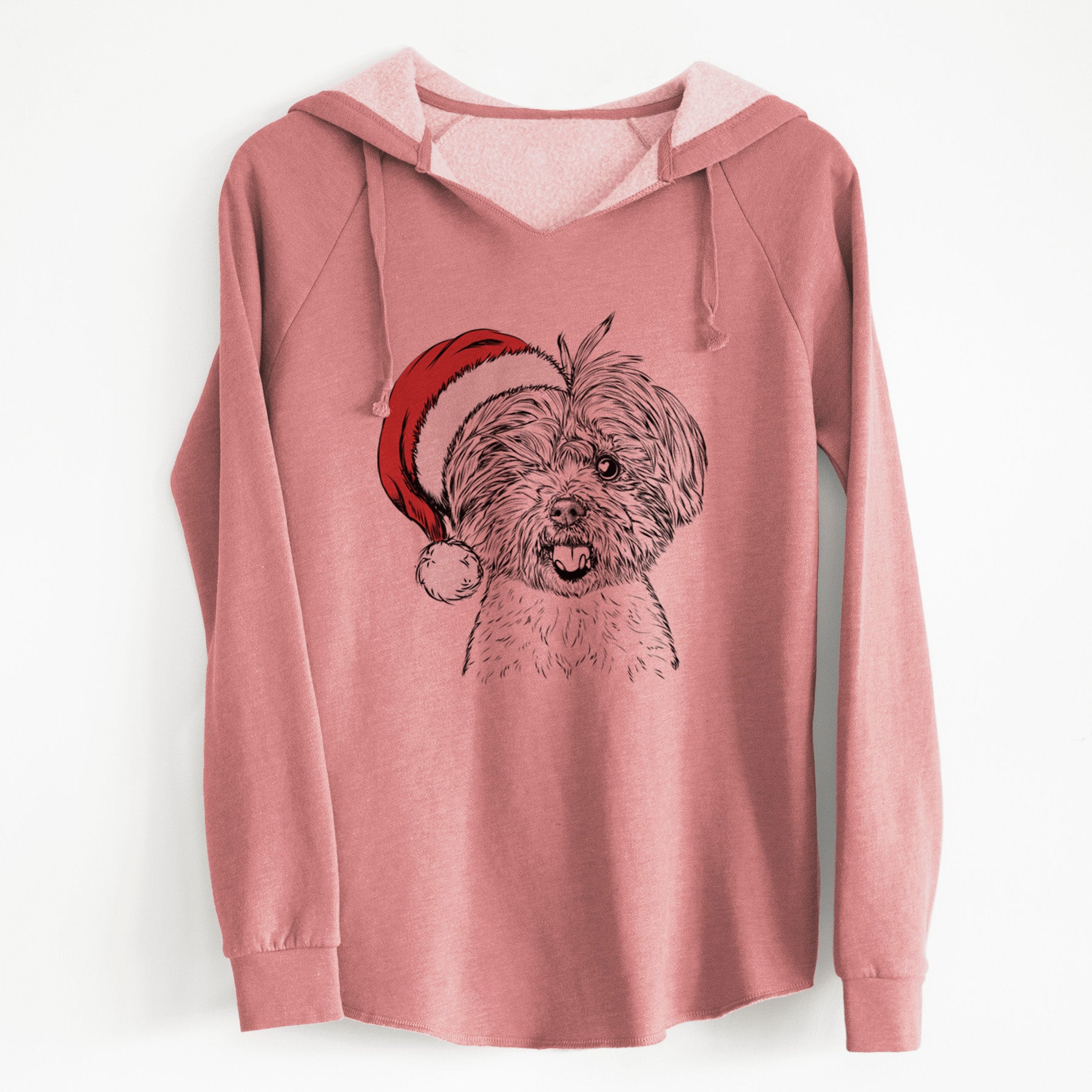 Santa Oliver the Yorkie Mix - Cali Wave Hooded Sweatshirt