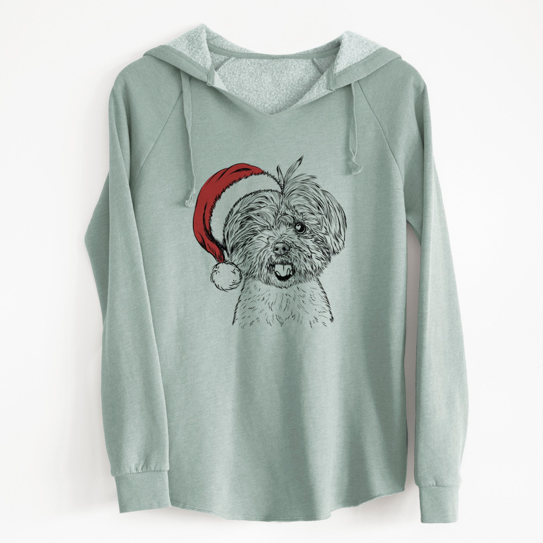 Santa Oliver the Yorkie Mix - Cali Wave Hooded Sweatshirt