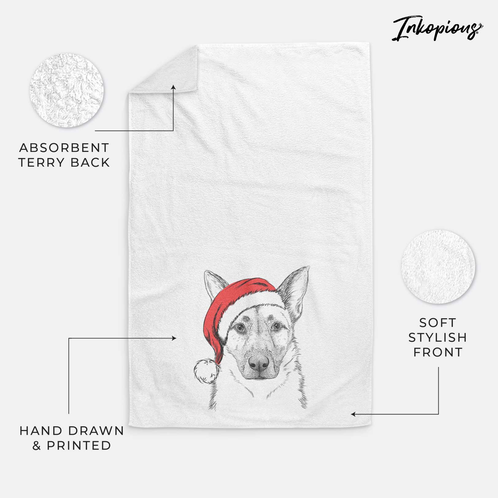 Oliverno the German Shepherd Decorative Hand Towel