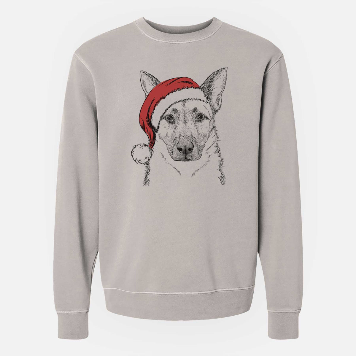 Santa Oliverno the German Shepherd - Unisex Pigment Dyed Crew Sweatshirt