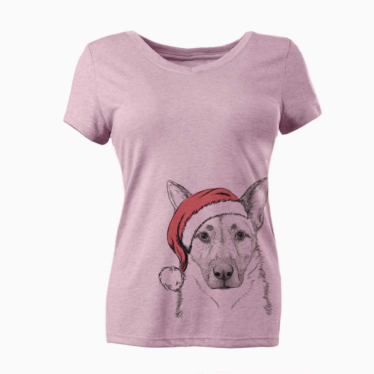 Santa Oliverno the German Shepherd - Women's V-neck Shirt