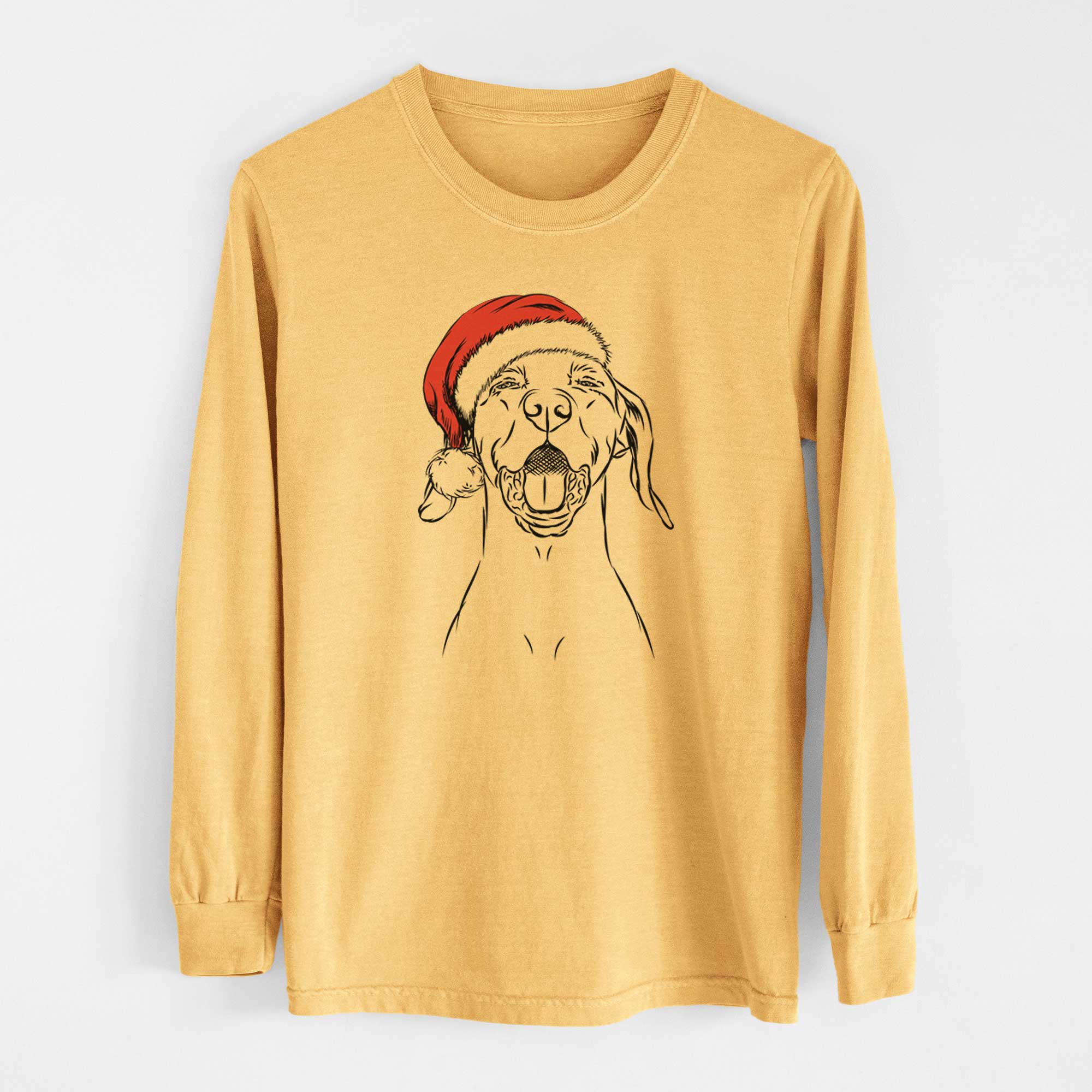 Santa Ollie the Vizsla - Heavyweight 100% Cotton Long Sleeve