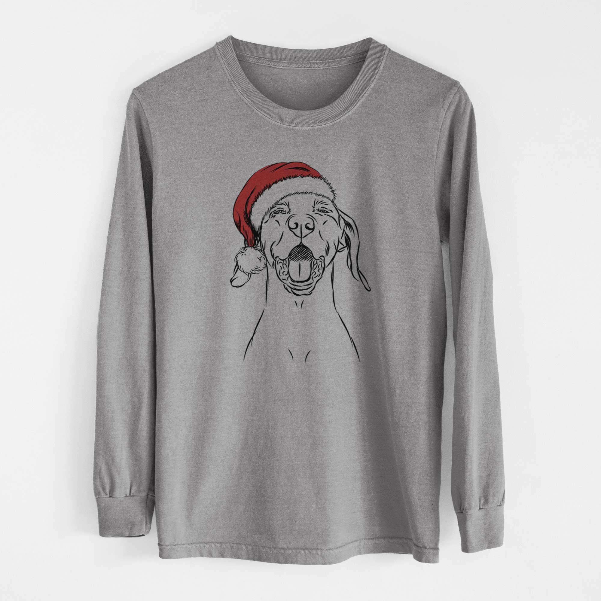 Santa Ollie the Vizsla - Heavyweight 100% Cotton Long Sleeve