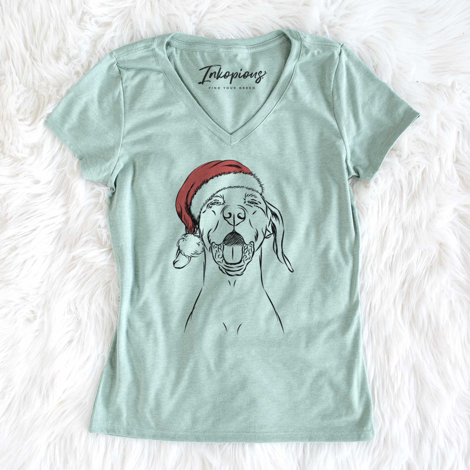 Santa Ollie the Vizsla - Women's V-neck Shirt