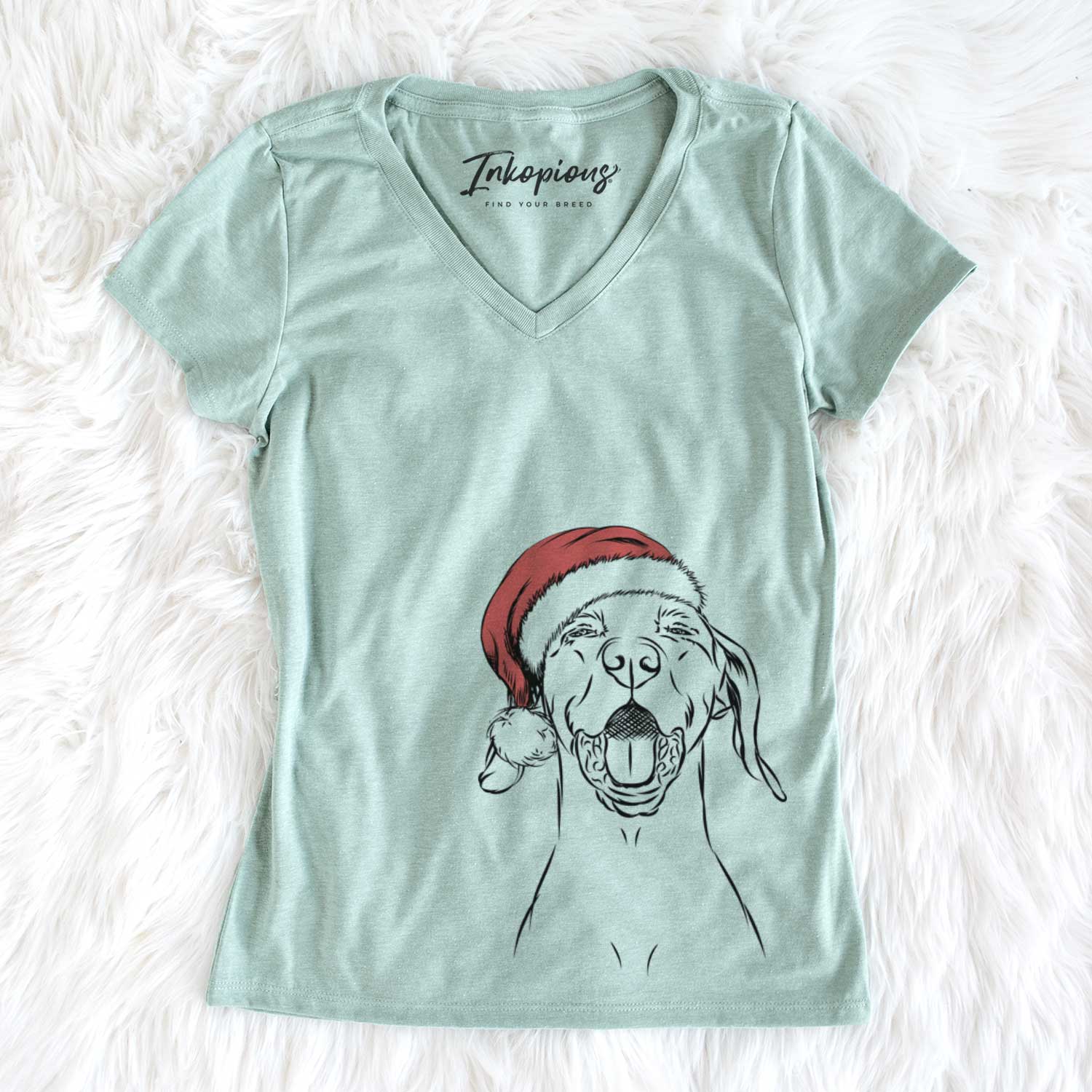 Santa Ollie the Vizsla - Women's V-neck Shirt