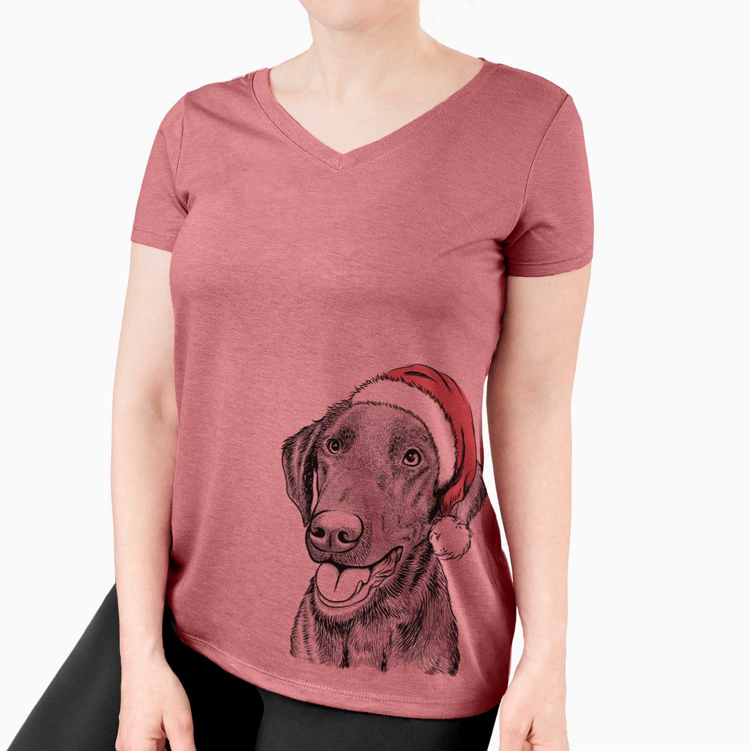 Santa Onyx the Labrador Retriever - Women's V-neck Shirt