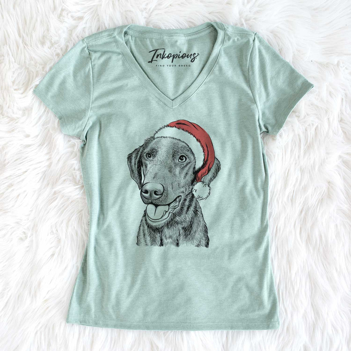 Santa Onyx the Labrador Retriever - Women's V-neck Shirt