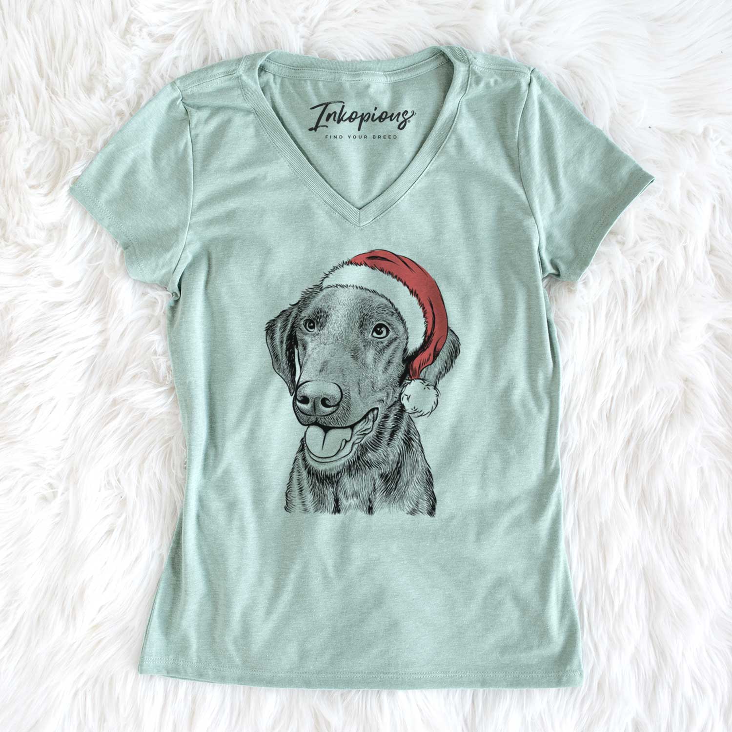 Santa Onyx the Labrador Retriever - Women's V-neck Shirt