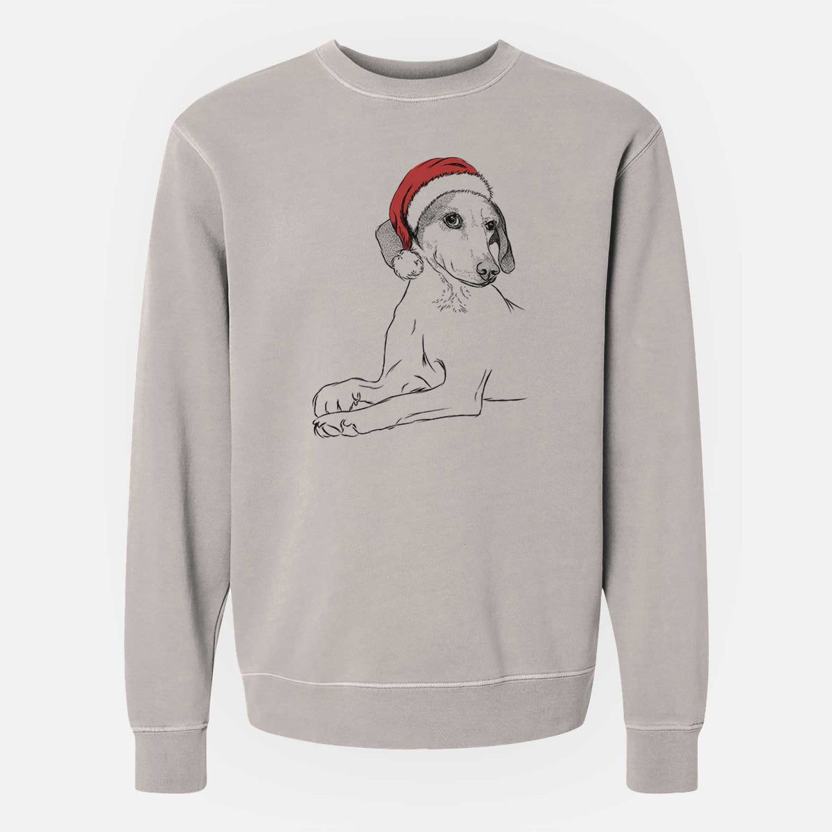 Santa Opie the Foxhound - Unisex Pigment Dyed Crew Sweatshirt