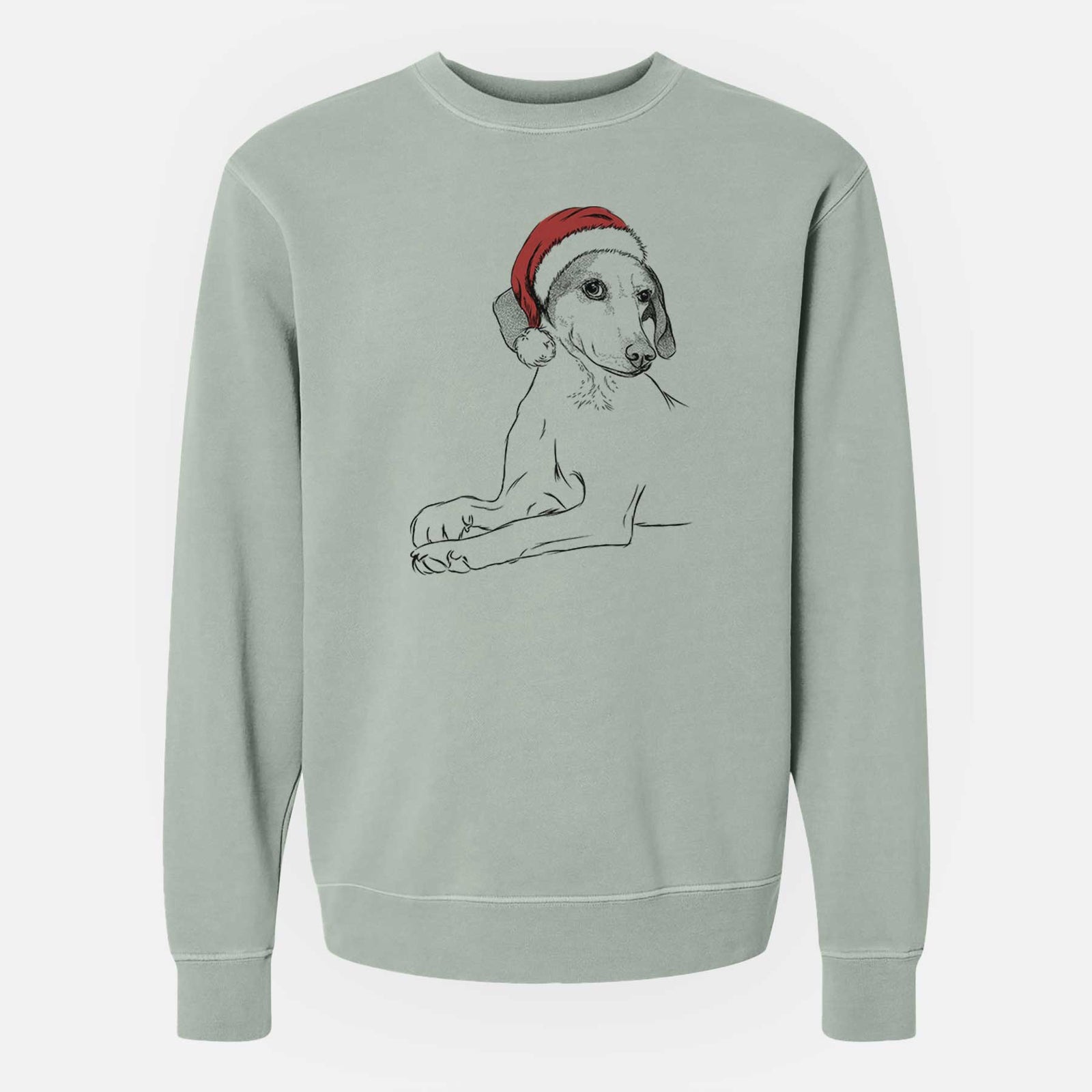 Santa Opie the Foxhound - Unisex Pigment Dyed Crew Sweatshirt