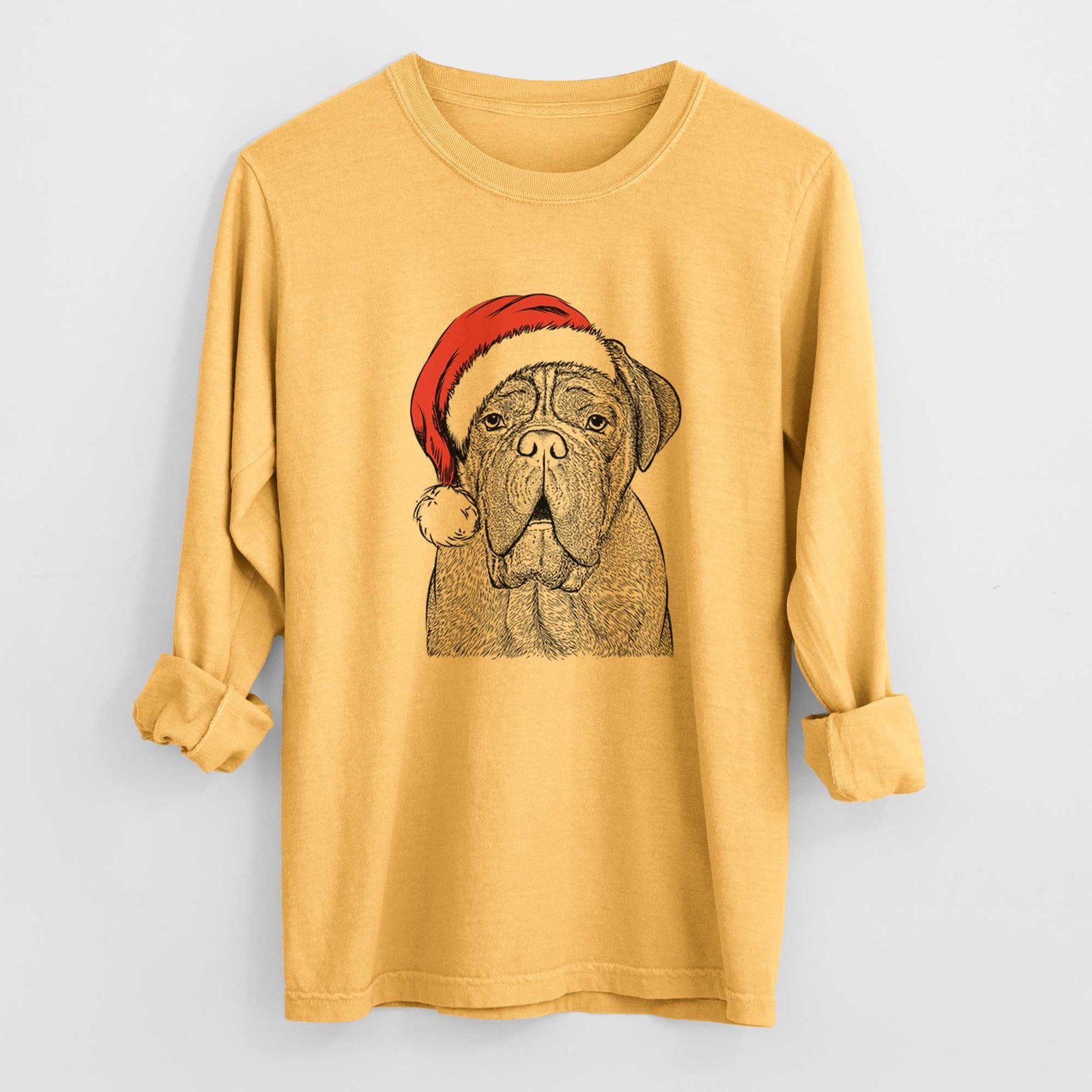 Santa Optimus the Dogue de Bordeaux - Heavyweight 100% Cotton Long Sleeve