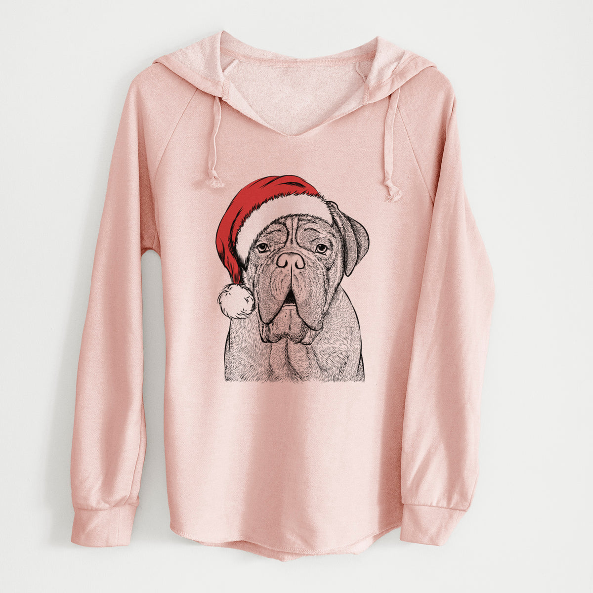 Santa Optimus the Dogue de Bordeaux - Cali Wave Hooded Sweatshirt