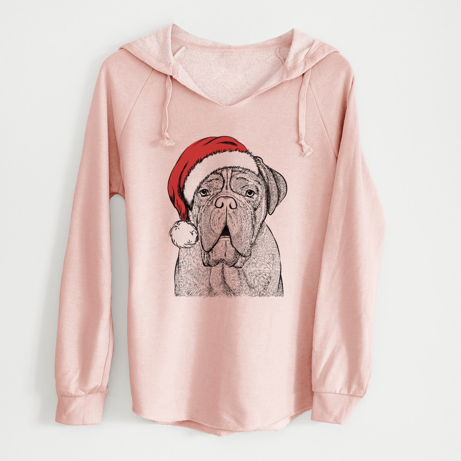 Santa Optimus the Dogue de Bordeaux - Cali Wave Hooded Sweatshirt