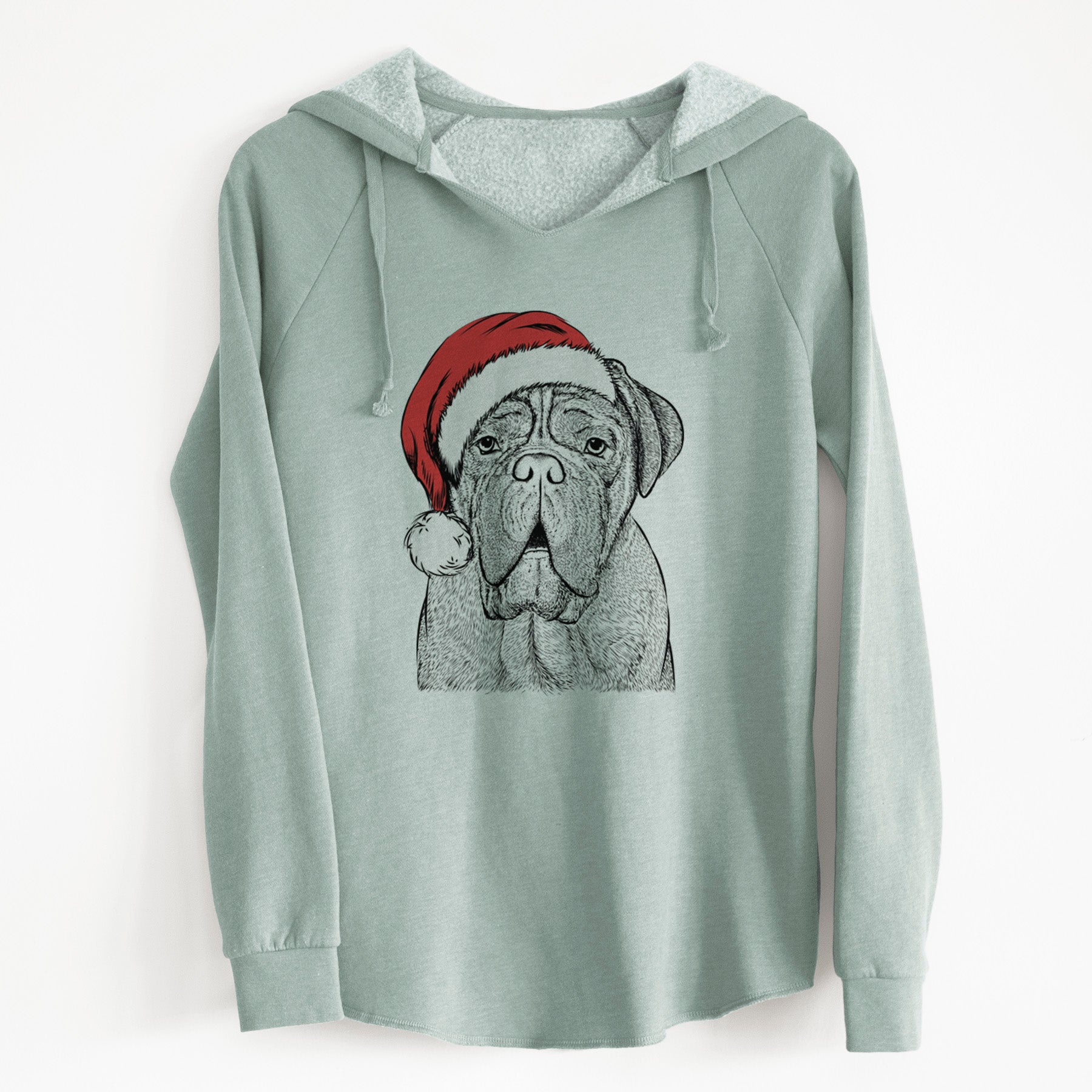 Santa Optimus the Dogue de Bordeaux - Cali Wave Hooded Sweatshirt