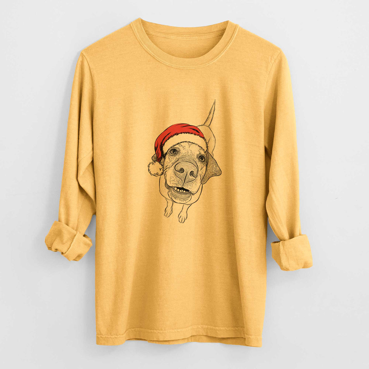 Santa Oquirrh the Vizsla - Heavyweight 100% Cotton Long Sleeve