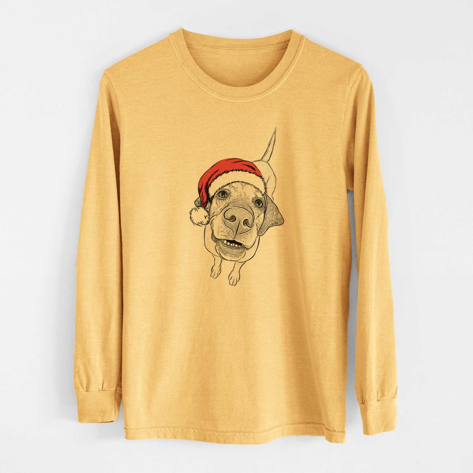 Santa Oquirrh the Vizsla - Heavyweight 100% Cotton Long Sleeve