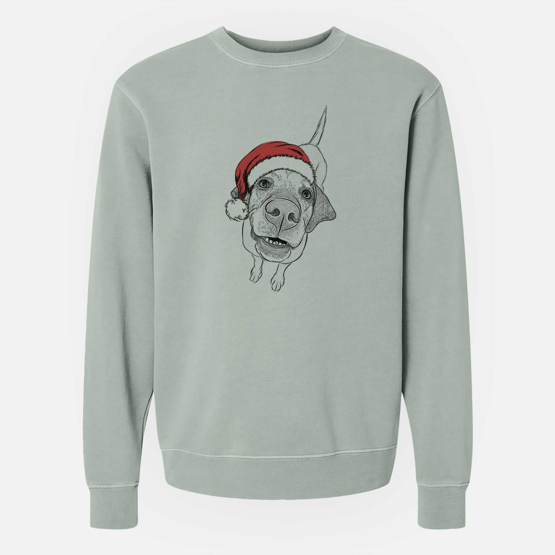 Santa Oquirrh the Vizsla - Unisex Pigment Dyed Crew Sweatshirt