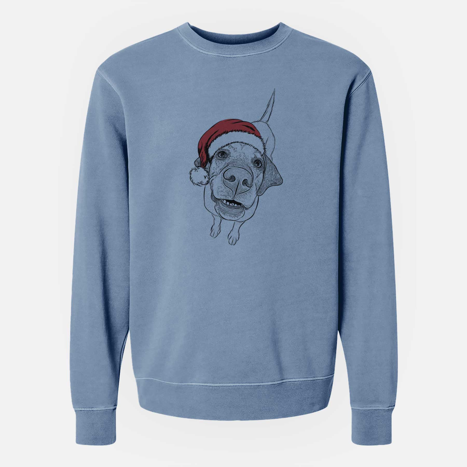 Santa Oquirrh the Vizsla - Unisex Pigment Dyed Crew Sweatshirt