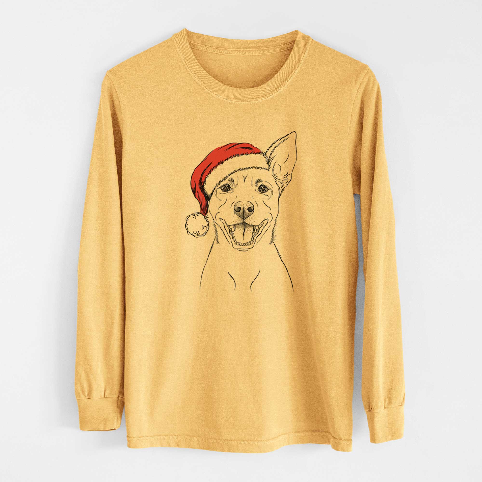 Santa Orange the Carolina Dog - Heavyweight 100% Cotton Long Sleeve